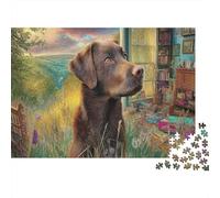Labrador Retriever 1000 Piece Sturdy Cardboard Jigsaw Puzzle Set Senior Enthusiasts Concentration Training Wall Decoration 70x50cm/1000pcs