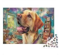 Labrador Retriever 1000 Piece Sturdy Cardboard Premium Jigsaw Puzzle Teen Fans 12-18 Concentration Training Fun Present Gift Idea 38x26cm/1000pcs