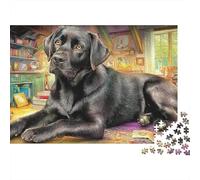 Labrador Retriever 1000 Pieces Jigsaw Puzzles Engaging Educational Games Black Labrador Lying Down Jigsaw Puzzle Unique Puzzle Gift for Adults And Kids 52x38cm/1000pcs