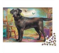 Labrador Retriever 1000 Pieces Jigsaw Puzzles Engaging Educational Games Black Labrador Standing Jigsaw Puzzles Unique Puzzle Gift for Gifts 38x26cm/1000pcs