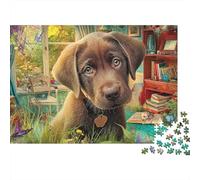 Labrador Retriever 1000 Pieces Jigsaw Puzzles Engaging Educational Games Chocolate Labrador Jigsaw Puzzle Unique Puzzle Gift for Gifts 38x26cm/1000pcs