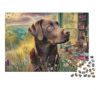 Labrador Retriever 1000 Pieces Jigsaw Puzzles Engaging Family Games Chocolate Labrador Jigsaw Puzzle Home Decoration for Adults & Families 52x38cm/1000pcs