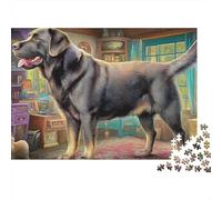 Labrador Retriever 1000 Pieces Jigsaw Puzzles Engaging Home Decoration Black Labrador Standing Jigsaw Puzzles Unique Puzzle Gift for Adults And Kids 70x50cm/1000pcs