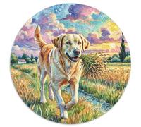 Labrador Retriever 1000 Pieces Jigsaws Pet Dog Round Jigsaw Jigsaw Puzzles for Adults And Kids Travel Gifts,Present 1000pcs (67.5x67.5cm)