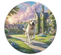 Labrador Retriever 1000 Pieces Jigsaws Pet Dog Round Puzzles Jigsaw Puzzles for Adults & Kids Challenging & EducationalArt 1000pcs (67.5x67.5cm)
