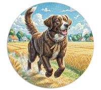 Labrador Retriever 1000 Pieces Round Jigsaw Puzzles Difficult Puzzle Educational Art Stress Reliever Challenge for Adults And Kids 1000pcs (67.5x67.5cm)