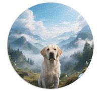 Labrador Retriever 1000pc Round Puzzle with Pet Dog, Offers A Relaxing Yet Challenging Experience, Brilliant for Mindfulness Practice 1000pcs (67.5x67.5cm)