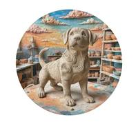 Labrador Retriever 120 Piece Circular Puzzle Cute Pet Animals Animal Shape Learning Through Play Educational Puzzle for Kids & Adults Idea Home Decor 120 PCS