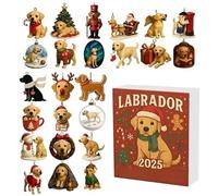 Labrador Retriever 2025-24-Day Flat Acrylic Dog Pendant Countdown | Cute Holiday Decoration For Pet Owners & Dog Lovers | Christmas Tree Ornament With 24 Collectible