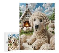 Labrador Retriever 500 Piece Jigsaw Puzzles Adults Kids Cute Pet Animals Jigsaws After-School Activity Kids Stress Buster Adults Whimsical Gift Home Decor 500 PCS