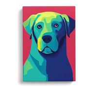 Labrador Retriever Abstract Vol.4 Canvas Print for Living Room Bedroom Home Office Décor, Wall Art Picture Ready to Hang, 30x20 Inch (76x50 cm)