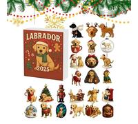 Labrador Retriever Advent Christmas Calendar 2025,24-Day Flat Acrylic Cute Holiday Dog Pendant For Kids, Girls, Adult, Friends, Puppy Lover, New Year, Holiday, Party Favors