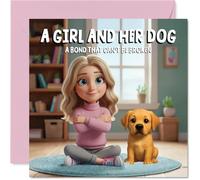 Labrador Retriever Birthday Card for Women - A Girl and Her Dog - Happy Birthday Card for Women, 145mm Female Greeting Cards