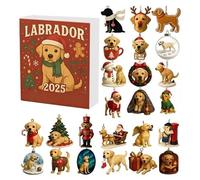 Labrador Retriever Calendar - 2025 24-Day Countdown Retriever Advent Calendars, 2D Acrylic Cute Holiday Pendant Christmas Tree Decoration | Collectible Dog Ornament, Memorable Christmas Keepsake Gift