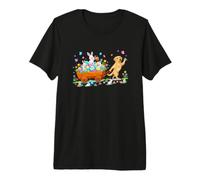 Labrador Retriever Carrying Bunnies Easter Chocolate Eggs Premium T-Shirt