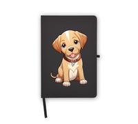 Labrador Retriever Cartoon Drawing Notebook, Blank Pages, Faux Leather Cover, Planner, Journal, Workbook