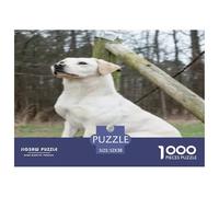 Labrador Retriever Challenging Puzzles 1000 Piece - Sitting Lab near Wooden Post for Men And Women Puzzle for Adults Gifts Wall Decoration52x38cm/1000pcs