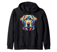 Labrador Retriever Colorful Dog Face Pop Art Vibrant Lab Zip Hoodie