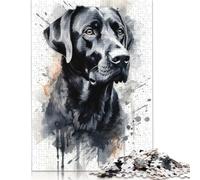 Labrador Retriever Dog Art Puzzle 500 Piece Adult Jigsaw Puzzle Wood Puzzles For Family Fun & Game Night 500pcs (52x38cm)