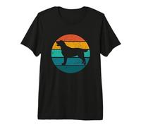 Labrador Retriever Dog Breed Retro Sunset Silhouette Adults Premium T-Shirt