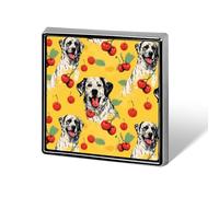 Labrador Retriever Dog Cherries Custom Lapel Pins Square Brooch Tie Suit Dress Accessories for Men Women Wedding Birthday