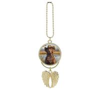 Labrador Retriever Dog Duck Hunting Decorative Car Rearview Mirror Pendant Automotive Interior Hanging Ornaments Gift for Men Women