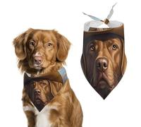 Labrador Retriever Dog Duck Hunting Funny Dog Bandanas Adjustable Pet Neckerchief Summer Triangle Scarf for Small Medium Large Pets