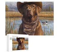 Labrador Retriever Dog Duck Hunting Wooden Puzzle Letter on Back Adults Difficult Jigsaw Puzzles for Home Decor Birthday Gift