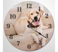 LABRADOR RETRIEVER DOG On Sofa Clock Yellow Lab Dog Living Room Clock Wall Clock 12 Inch Wooden Wall Clock, Battery Operated, Farmhouse Wall Decor Home Decor