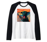 Labrador Retriever Dog Parody Pop Art Funny Expressionist Raglan Baseball Tee