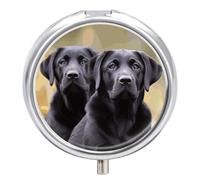 Labrador Retriever Dog Pill Box, 3 Compartment Small Pill Case Waterproof Travel Pill Organizer for Pocket Or Purse Portable Mini Medicine Tablet Vitamin Holder Pill Case