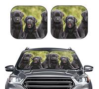 Labrador Retriever Dog Print Windshield Sun Shade 2-Piece Foldable Car Front Window Protector Sunshade for Car Truck SUV Blocks Uv Rays Sun Visor