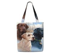 Labrador Retriever Dog Puppy Art,Reusable Grocery Bags Shopping Tote Bags Large Capacity Canvas Shoulder bag
