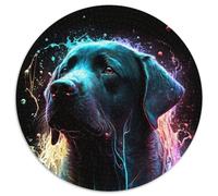 Labrador Retriever Dog Puzzles 1000 Pieces for Adults 1000 Pieces Round Puzzles for Adults Ideal for Lover, Perfect Christmas, New Year, Valentine's Gift (67.5x67.5cm)