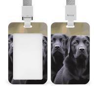 Labrador Retriever Dog Retractable ID Badge Holder with Lanyard - Vertical Badge Reel,Keychain Clip,Name Tag Id Card Holder Protector for Nurse Officer Teacher Security Staff Women Men