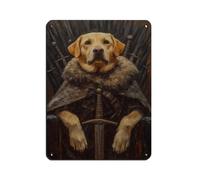 Labrador Retriever Dog Warrior Retro Poster Metal Tin Sign Chic Art Retro Iron Painting Bar People Cave Cafe Family Garage Poster Wall Decoration 12x16inch(30x40cm)