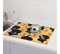 Labrador Retriever Dogs Dish Drying Mat For Kitchen Counter Absorbent Reversible Drying Mats Microfiber Kitchen Countertop Protector Dishes Drying Pad Extra Large 18"X24" Dish Mat