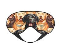 Labrador Retriever Dogs Double-Sided Silk Sleep Mask, Adjustable Light Blocking Eye Mask for Travel, Men & Women, Soft Comfortable Blindfold 20x10cm