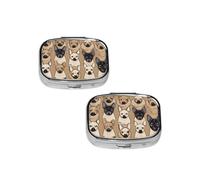 Labrador Retriever Dogs Pill Box 2 Compartment Medicine Pill Case,Travel Pill Organizer, Small Metal Pill Case Portable Pill Box, Perfects Gift for Anyone in Need