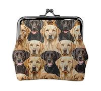 labrador retriever Dogs Print Coin Purse for Women Cute PU Leather Kiss-lock Change Purse Wallet, Black, One Size, Pattern