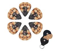 labrador retriever Dogs Print Guitar Picks 6 Pack Guitar Plectrums with Pick Holders Bass Picks For Acoustic Guitar Bass Electric Ukulele Includes 0.46mm, 0.71mm, 0.96mm