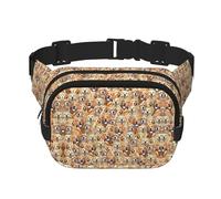 labrador retriever Dogs Print Men and Women Square Double Layer Waist Bag Workout Crossbody Travel Waist Bag, Black, One Size