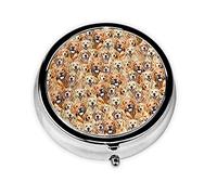 Labrador Retriever Dogs Print Round Pill Organizer 3 Compartment Pill Box Portable Medicine Pill Case for Outdoor Travel