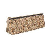 Labrador Retriever Dogs Print Stylish High-Capacity Leather Pencil Case Zippered Triangle Pouch Pens Boys Girls