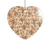 labrador retriever Dogs Printed Heart Shape Xmas Ornaments 1PCS, Christmas Acrylic Pendant Hanging for Xmas Tree Home Indoor Outdoor Decor 1