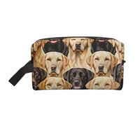 Labrador Retriever Dogs Printed Makeup Bag Large Travel Cosmetic Bags Waterproof Cosmetic Case Toiletry Bag Organizer for Women Mom Girls