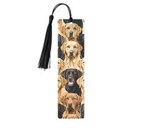 Labrador Retriever Dogs Printed Metal Bookmarks S - Black Lightweight Aluminium Book Marker for Books, Journals & Gifts, Ideal Book Lovers, Holiday Decor & Crafts
