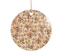 labrador retriever Dogs Printed Round Shape Xmas Ornaments 1PCS, Christmas Acrylic Pendant Hanging for Xmas Tree Home Indoor Outdoor Decor 1
