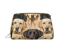 Labrador Retriever Dogs Printed Small Makeup Bag Portable Leather Make up Bag Travel Zipper Cosmetic Bags Organizer for Women