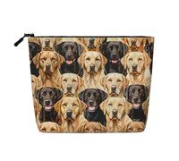 Labrador Retriever Dogs Printed Travel Makeup Bag Imitation Linen Cosmetic Bags Waterproof Cosmetic Case Organizer for Women